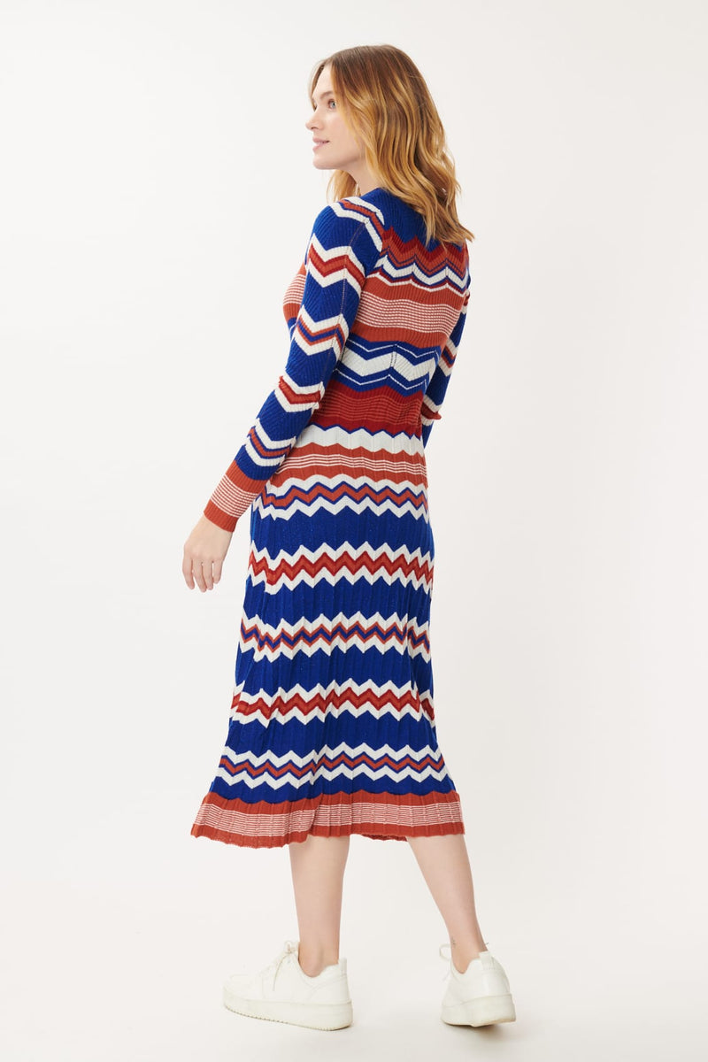 Robe Midi Maille Rayée Multicolore GERSANDE