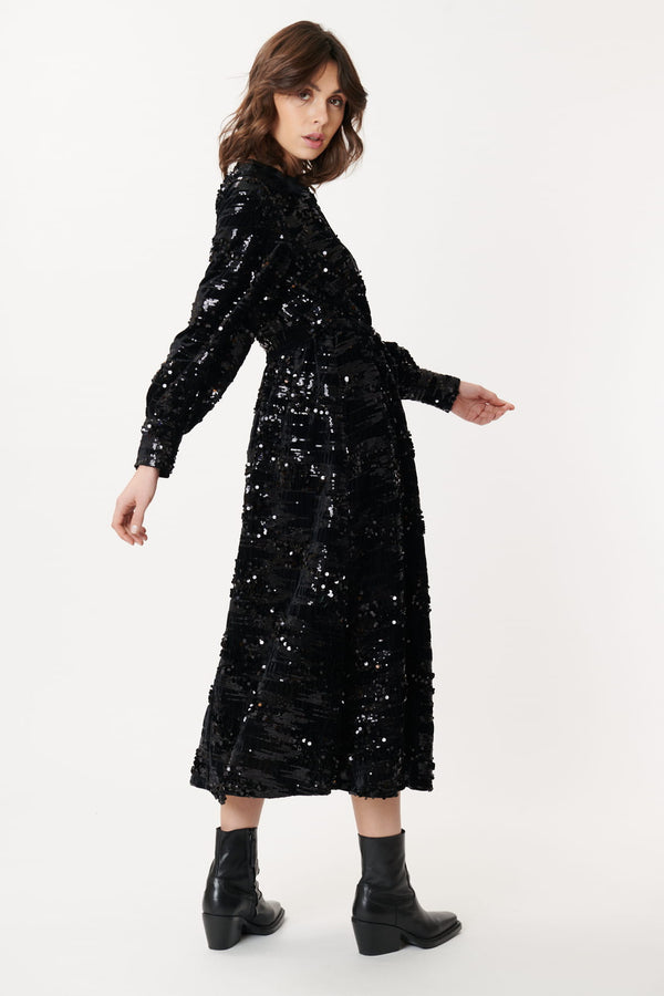 Robe de fêtes en velours et sequins DALVA