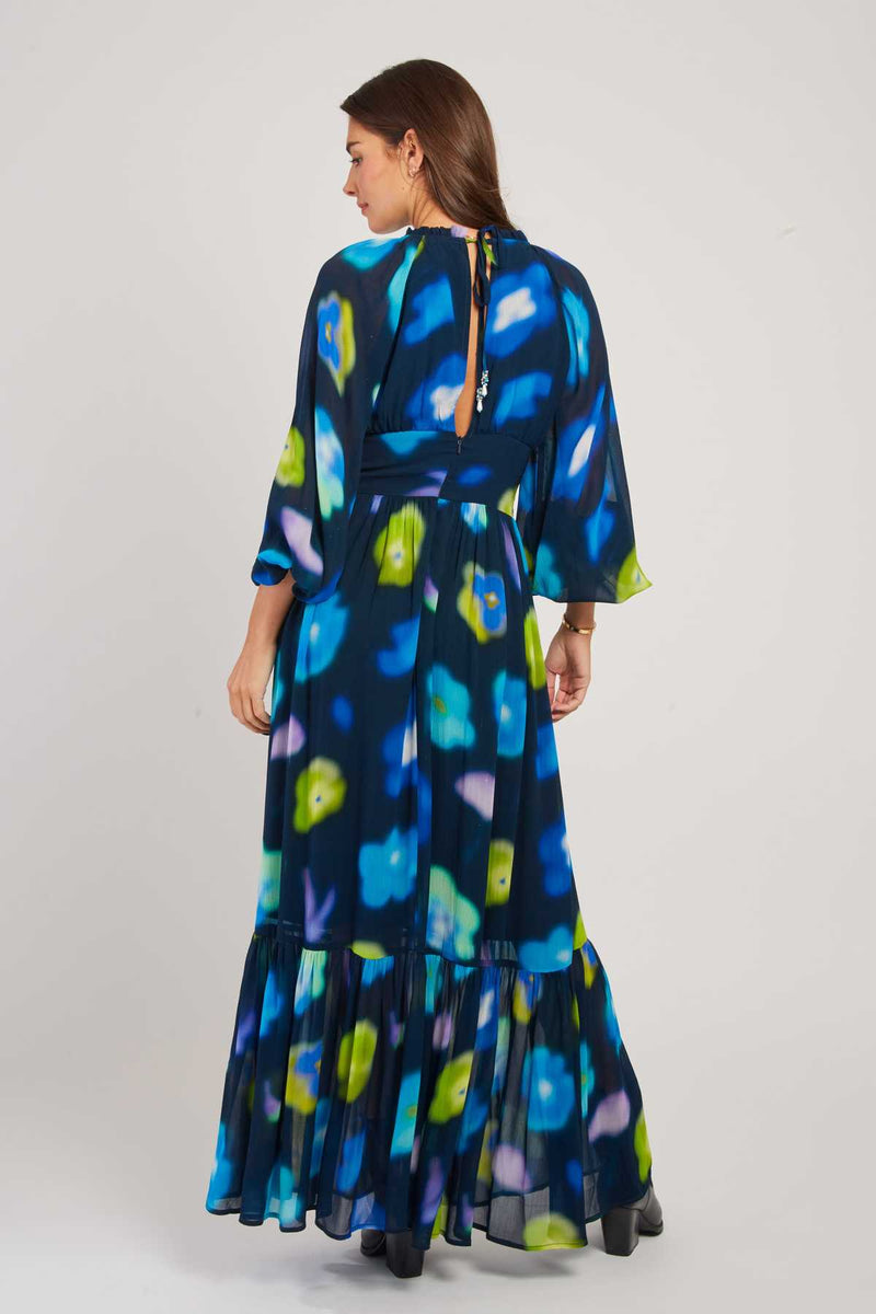 Robe longue fluide imprimé floral BELEM