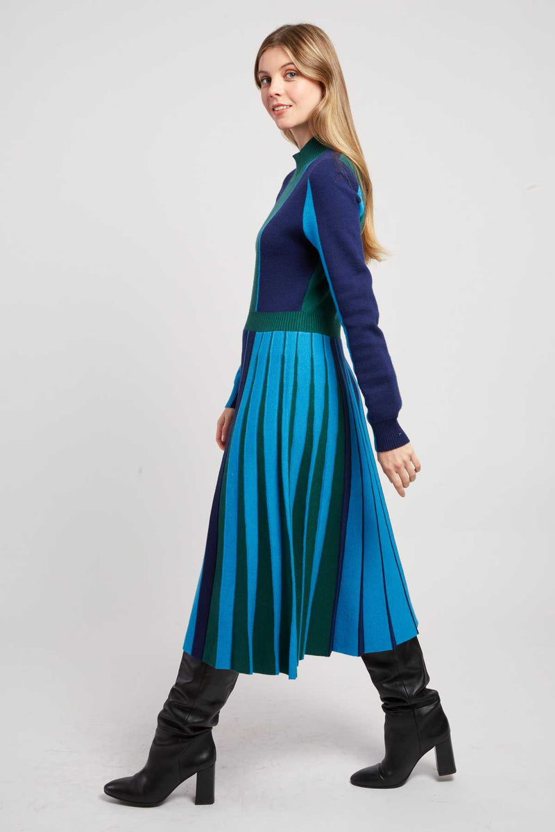 Robe mi-longue manches longues en maille JAMIE