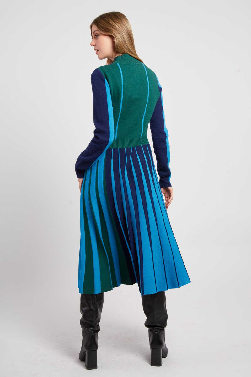 Robe mi-longue manches longues en maille JAMIE