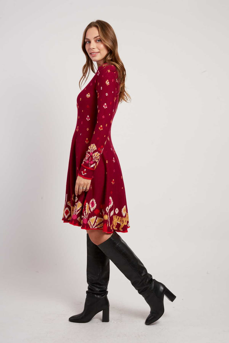 Robe courte en maille col rond JEHANNE