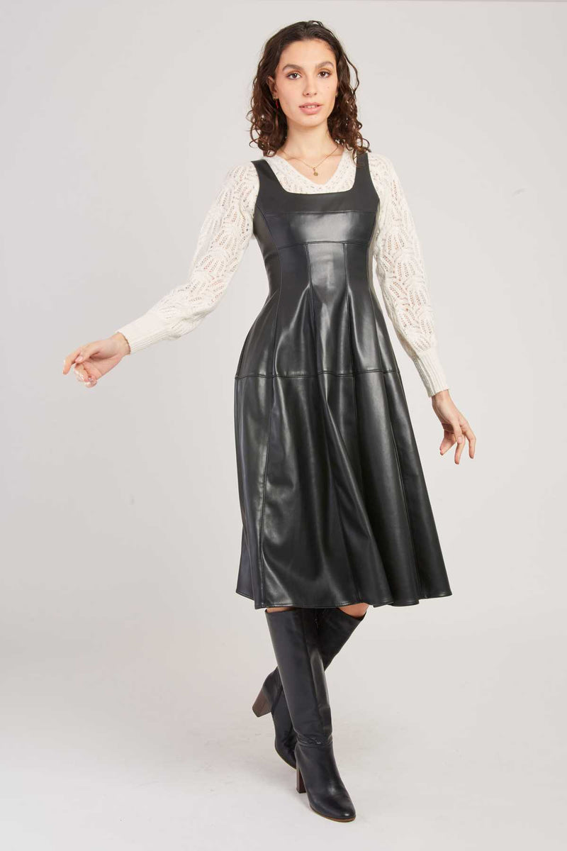 Robe mi-longue en similicuir VALESKA