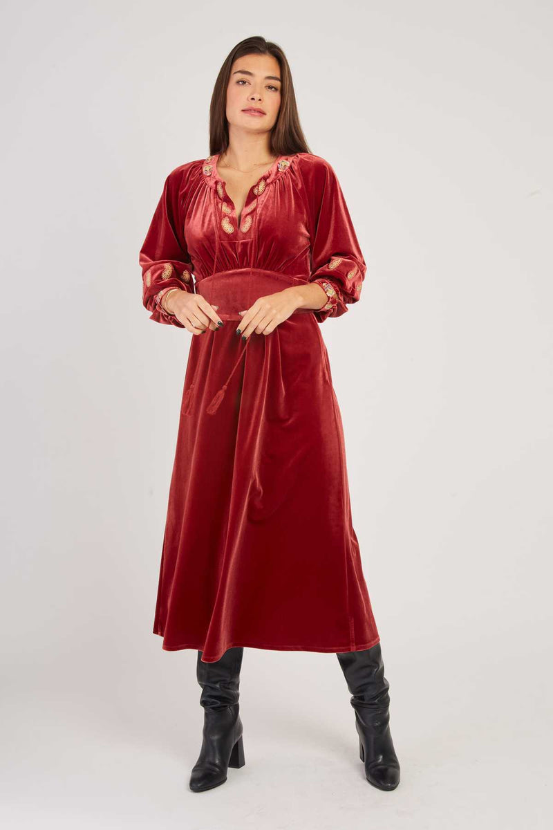 Robe longue en velours stretch VALISOA