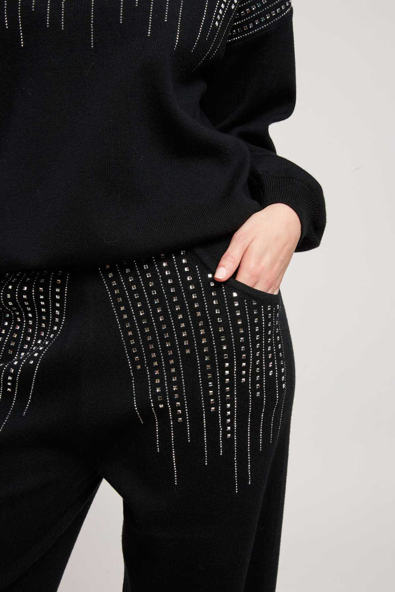 Ensemble sweat pantalon à strass ABBY