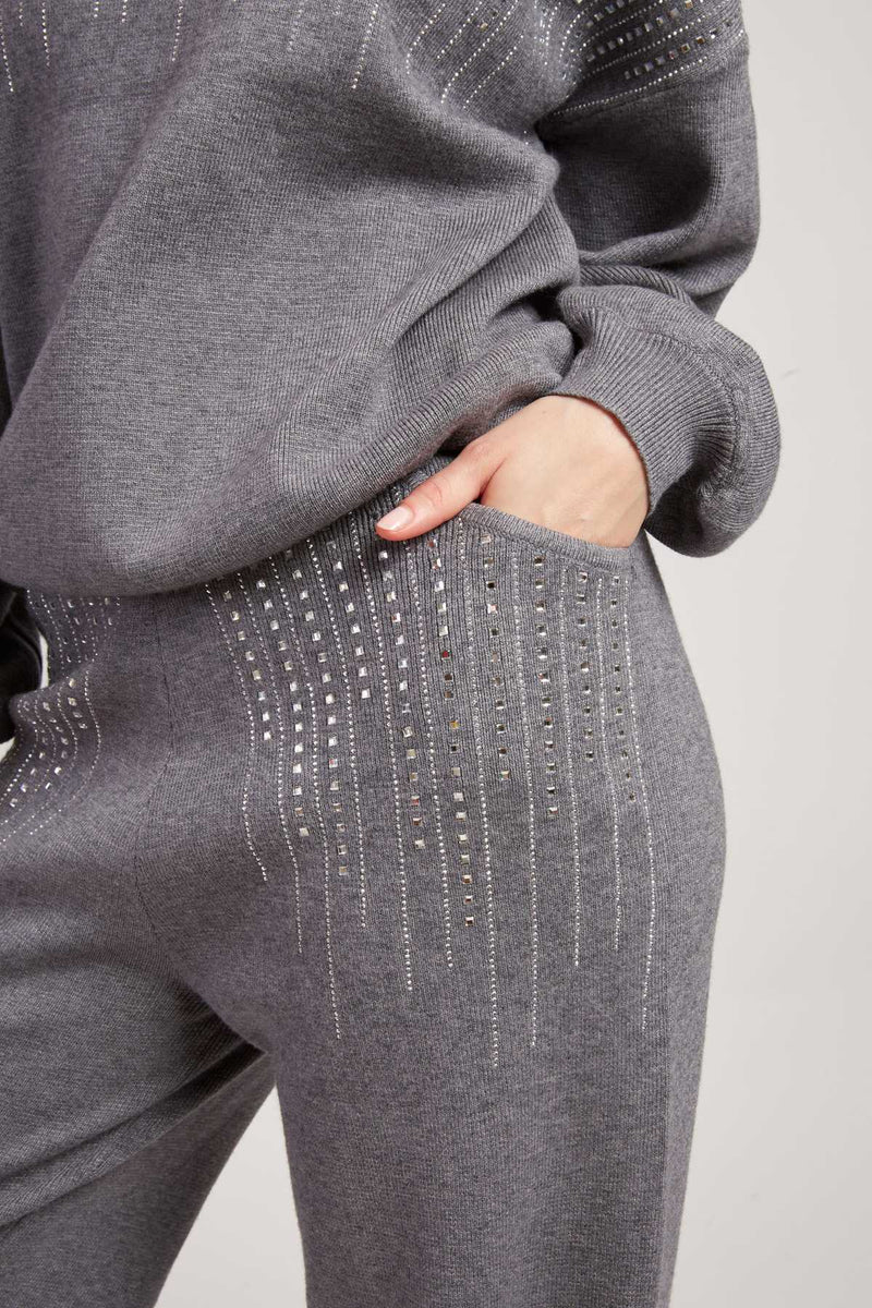 Ensemble sweat pantalon à strass ABBY